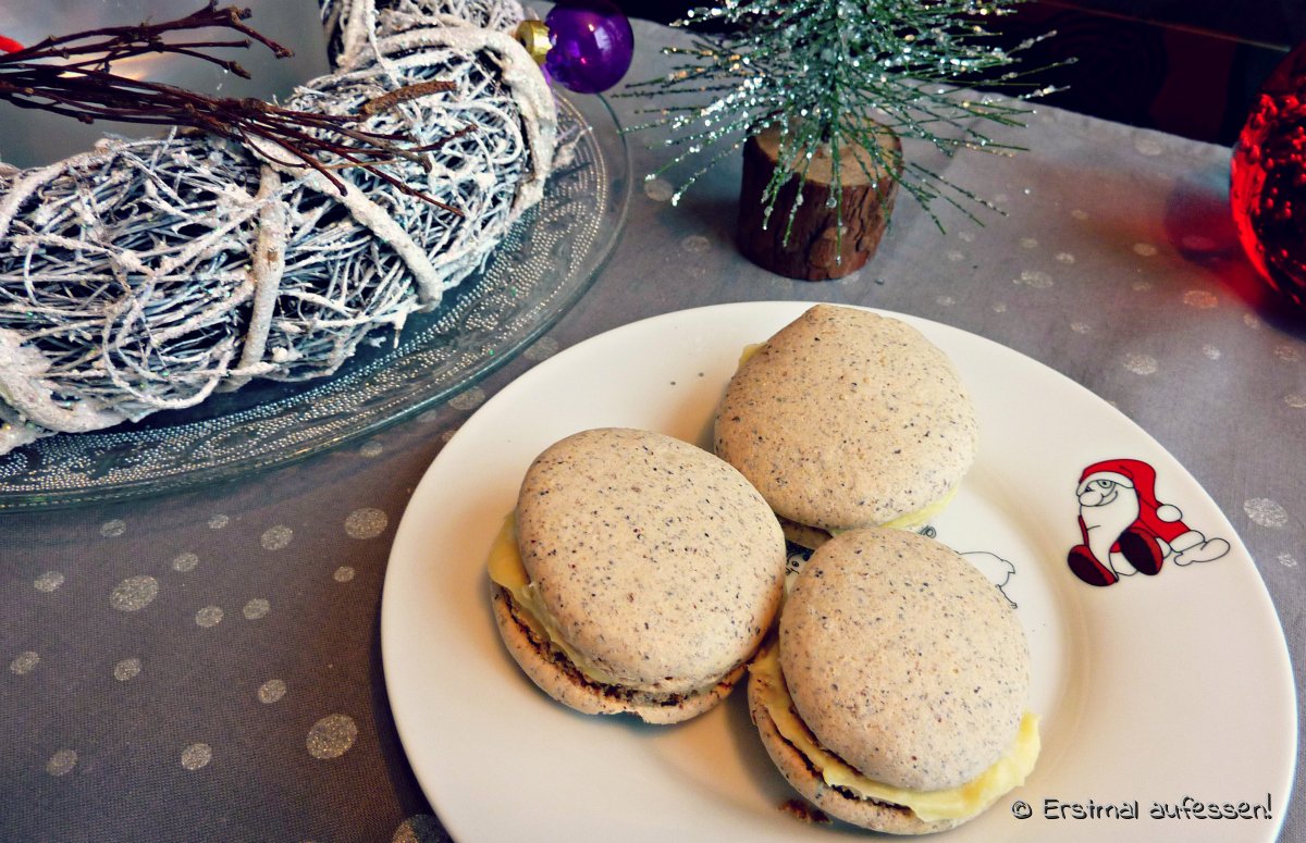 Mohn-Makronen mit weißer Schoko-Zitronen-Creme – Erstmal aufessen!